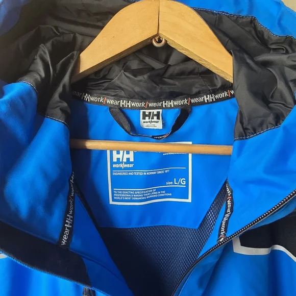 Helly Hansen Chelsea Workwear Waterproof Windbreaker Lined Jacket Mens Large - Picture 6 of 11